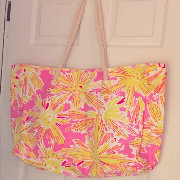 NWOT Lilly Pulitzer Be the Sunshine Extra Large Beach Bag - Picture 5 of 14